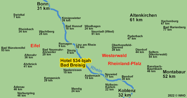 Urlaub im Hotel in Bad Breisig, Kurzurlaub am Rhein